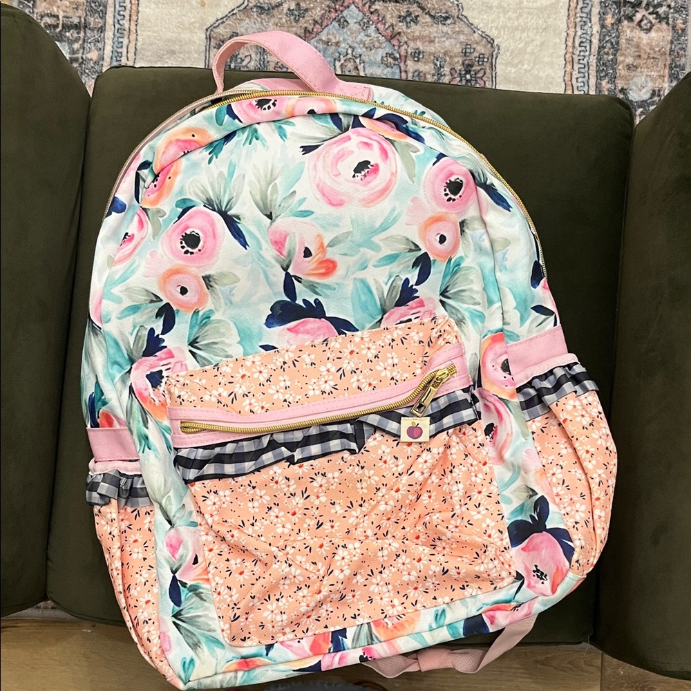 Cheeky Plum Floral and Peach Backpack